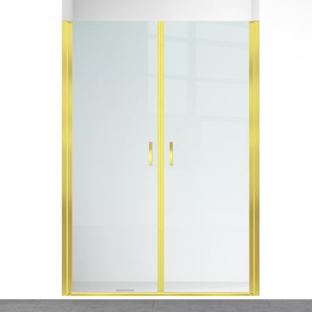 Usa de dus, transparenta, Batanta, Auriu Mat sticla securizata 6 mm, dimensiniuni: 100, 120, 140 x 195 cm, Napoli