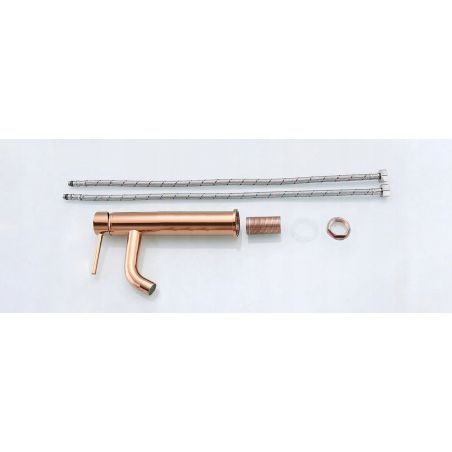 Baterie lavoar EGO-Lun High, montaj pe lavoar, perlator, Rose Gold