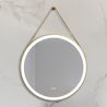 Oglinda Led, curea, cadru auriu, touch, 3 Culori, dezaburire, 5 mm, diametru de 70- 80 cm, Spectra