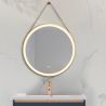 Oglinda Led, curea, cadru auriu, touch, 3 Culori, dezaburire, 5 mm, diametru de 70- 80 cm, Spectra