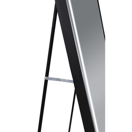 Oglinda Led de podea sau perete, cadru negru aluminiu, touch, 3 Culori, dezaburire, 5 mm, dimensiune: 60x165 cm, Mirage