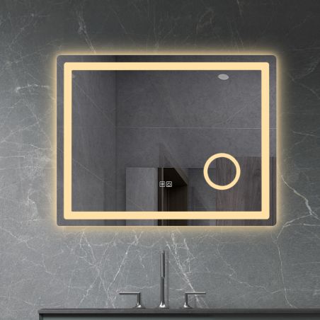Oglinda Led, cu Lupa cosmetica, Dezaburire, Touch, 3 Culori, 5 mm, dimensiuni 70-80 x 60-90-10-120-140 cm, Velora