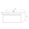 Mobilier baie cu lavoar din compozit corian, iluminare cu banda Led, inchidere Soft Close, dimensiune : 90x52 cm, Halo