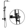 Sistem dus, montaj pe perete, 3 functii, dus tip ploaie, dus de mana, pipa cada rotativa, alama, Negru Mat, Optima Sistem dus, montaj pe perete, 3 functii, dus tip ploaie, dus de mana, pipa cada rotativa, alama, Negru Mat, Optima