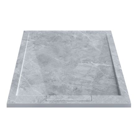Cadita de dus, Gri Pietra, finisaj Marble Mat, compozit mineral, dimensiuni 100-160x70-90 cm, decupabila, Antonio