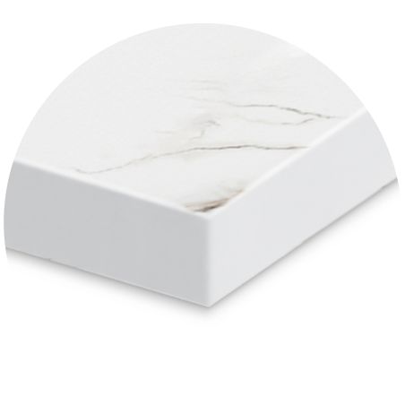 Cadita de dus, Alb Calacatta, finisaj Marble Mat, compozit mineral, dimensiuni 100-160x70-90 cm, decupabila, Antonio