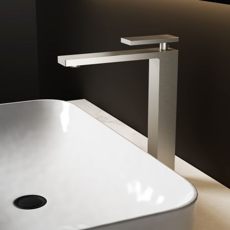 Baterie lavoar, Nichel Mat, Perlator, otel inoxidabil, montaj pe blat, Armonia