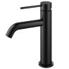 Baterie lavoar, Negru Mat, Perlator, otel inoxidabil, montaj pe lavoar, Fino