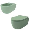 Set vas wc si bideu, Verde Mint, Mat, Power Color, montaj suspendat, 49x36 cm, colectia Michael