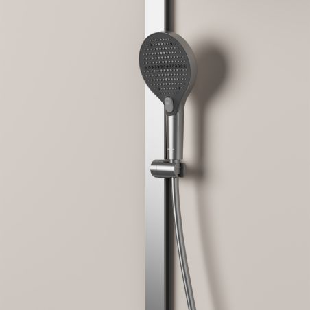 Sistem de dus si cada, cu termostat, Piano keys, 3 functii, LED, alimentare hidroelectrica, Gun Grey, Serafino