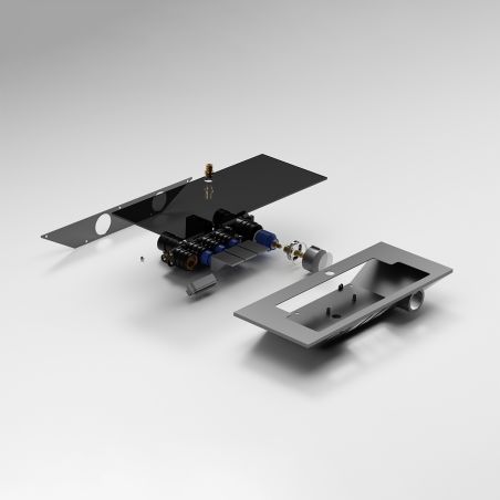 Sistem de dus si cada, cu termostat, Piano keys, 3 functii, LED, alimentare hidroelectrica, Gun Grey, Serafino