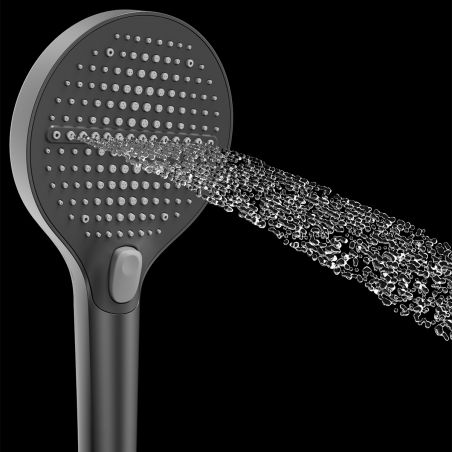 Sistem de dus si cada, cu termostat, Piano keys, 3 functii, LED, alimentare hidroelectrica, Gun Grey, Serafino
