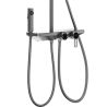 Sistem de dus si cada cu 2 dusuri de mana, 3 functii, montaj pe perete, otel inoxidabil, Gun grey, Eleganza