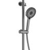 Sistem de dus si cada cu 2 dusuri de mana, 3 functii, montaj pe perete, otel inoxidabil, Gun grey, Eleganza