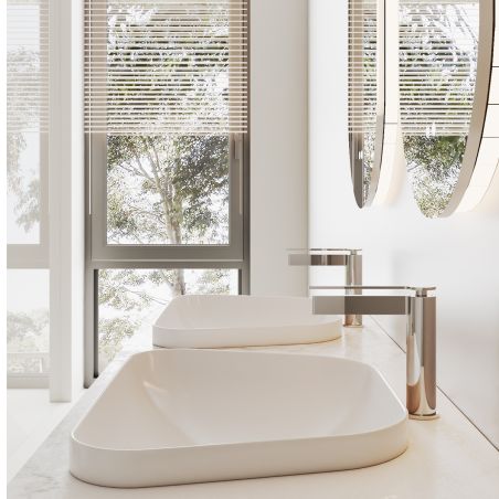 Baterie lavoar, maner si pipa slim, Crom, montaj pe blat, Elis