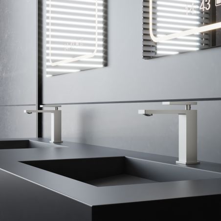 Baterie lavoar, Nichel Mat, Perlator, otel inoxidabil, montaj pe lavoar, Armonia