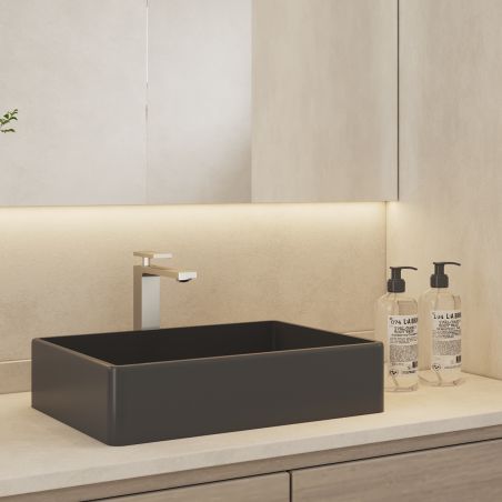 Baterie lavoar, Nichel Mat, Perlator, otel inoxidabil, montaj pe blat, Armonia
