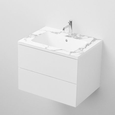 Lavoar, compozit mineral, montaj semi-incastrat, cu gaura de baterie, 61-91x46 cm, Cortina