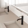 Baterie lavoar, Negru Mat, Perlator, otel inoxidabil, montaj pe lavoar, Fino