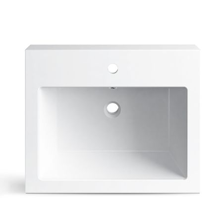 Lavoar, compozit mineral, montaj semi-incastrat sau suspendat, cu gaura de baterie, 60x49 cm, Genova