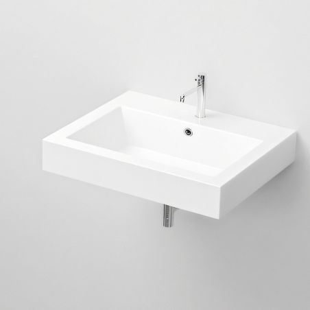 Lavoar, compozit mineral, montaj semi-incastrat sau suspendat, cu gaura de baterie, 60x49 cm, Genova