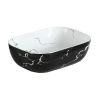 Lavoar, montaj pe blat, 46x33 cm, ceramica sanitara, Alb marble interior/Negru marble exterior, Nicoli Lavoar, montaj pe blat, 46x33 cm, ceramica sanitara, Alb marble interior/Negru marble exterior, Nicoli