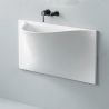 Lavoar Alb lucios, design ultra-subtire, montaj suspendat pe perete, 92x50 cm, Liam