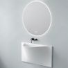 Lavoar Alb lucios, design ultra-subtire, montaj suspendat pe perete, 92x50 cm, Liam