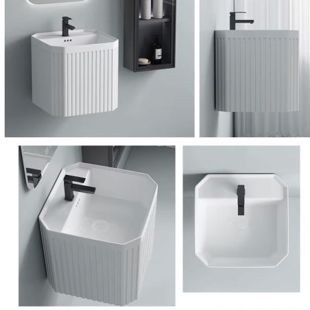 Lavoar, montaj suspendat, gaura de baterie, 42x42x40 cm ceramica sanitara , Alb Lucios, Adele