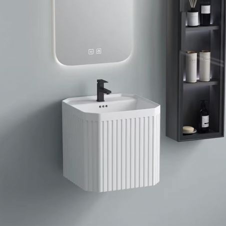 Lavoar, montaj suspendat, gaura de baterie, 42x42x40 cm ceramica sanitara , Alb Lucios, Adele