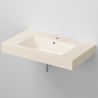 Lavoar Elsa, compozit mineral, montaj pe blat sau suspendat, Crem Mat, finisaj Ardezie, cu gaura de baterie, 80-100x 49.2-53 cm