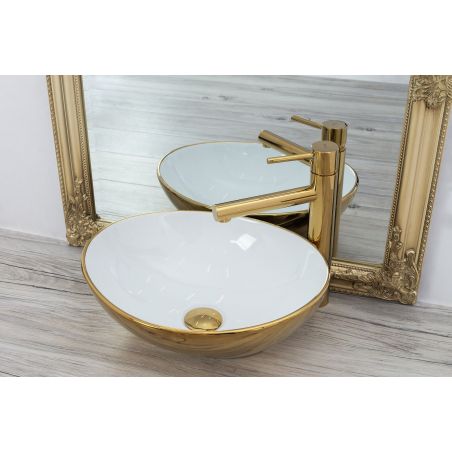 Lavoar EGO Sofia JW, Auriu, lucios, 41x34.5 cm, montaj pe blat, ceramica sanitara