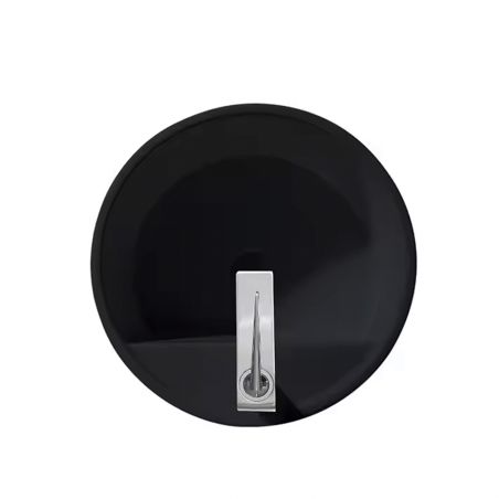 Lavoar stativ, Power Color, Negru Mat exterior si interior, 45x45x84 cm,  ceramica sanitara, Fida