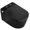 Vas wc smart, cadru inclus, Power Color, functie bideu, dezinfectare UV, Led, montaj suspendat, 58x38 cm, Negru Mat, Ela
