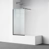 Paravan cada, fix, transparent, profil Negru Mat, sticla securizata 8 mm, 90x150 cm , Nora