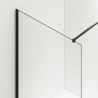 Paravan cada, fix, transparent, profil Negru Mat, sticla securizata 8 mm, 90x150 cm , Nora