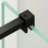 Paravan cada, fix, transparent, profil Negru Mat, sticla securizata 8 mm, 90x150 cm , Nora