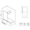 Paravan cada, fix, transparent, profil Negru Mat, sticla securizata 8 mm, 90x150 cm , Nora