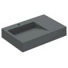 Lavoar EGO 11, Antracit Mat, 75x50 cm, compozit marmura, montaj pe blat sau suspendat, scurgere ascunsa, cu gaura baterie