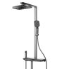 Sistem de dus si cada, 2 dusuri de mana, baterie Piano Keys, 3 functii, montaj  perete, otel, Gun grey, Serano