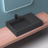 Lavoar EGO 11, Antracit Mat, 75x50 cm, compozit marmura, montaj pe blat sau suspendat, scurgere ascunsa, cu gaura baterie