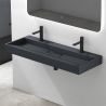 Lavoar Dublu EGO 19, Antracit, mat, 120 cm, compozit marmura, montaj suspendat sau pe blat, cu doua gauri de baterie