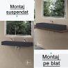Lavoar dublu EGO 6028, scurgere ascunsa, Antracit Mat, compozit marmura, montaj suspendat sau pe blat, 120x40 cm