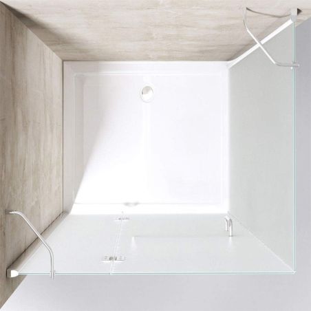 Cabina EGO-04, sablata perete fix si usa batanta, sticla securizata 8 mm, 120-140x80-90 cm, montaj stanga dreapta