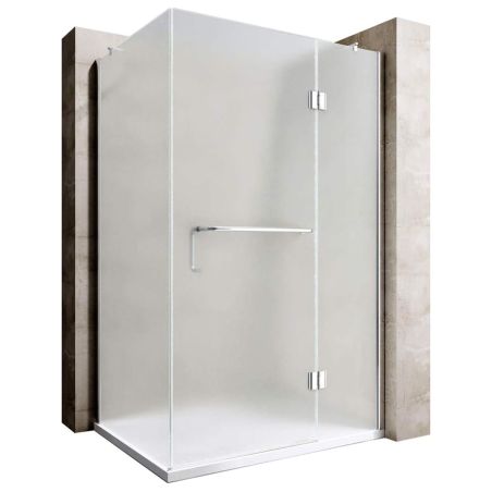 Cabina EGO-04, sablata perete fix si usa batanta, sticla securizata 8 mm, 120-140x80-90 cm, montaj stanga dreapta