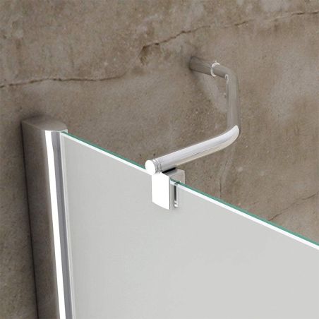 Cabina EGO-04, sablata perete fix si usa batanta, sticla securizata 8 mm, 120-140x80-90 cm, montaj stanga dreapta