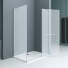Cabina EGO-04, sablata perete fix si usa batanta, sticla securizata 8 mm, 120-140x80-90 cm, montaj stanga dreapta