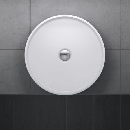 Lavoar EGO 804, Alb, mat, 40x40cm, montaj pe blat, compozit de marmura