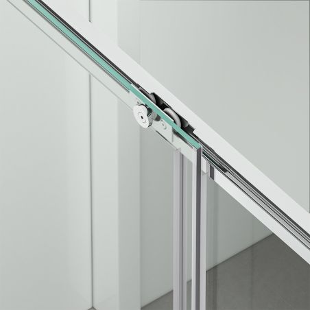 Usa de dus, glisanta, transparenta, sticla securizata de 6 mm, reversibila, dimensiuni intre 100-160 cm, profil Crom, Hanes