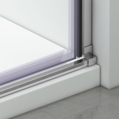 Usa de dus, glisanta, transparenta, sticla securizata de 6 mm, reversibila, dimensiuni intre 100-160 cm, profil Crom, Hanes